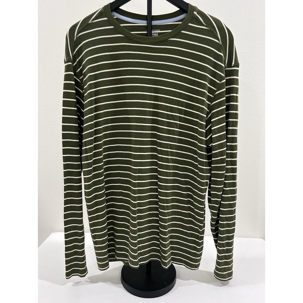 Roundtree Mens SZ L Shirt Long Sleeve Crew Neck 100% Supima Cotton
